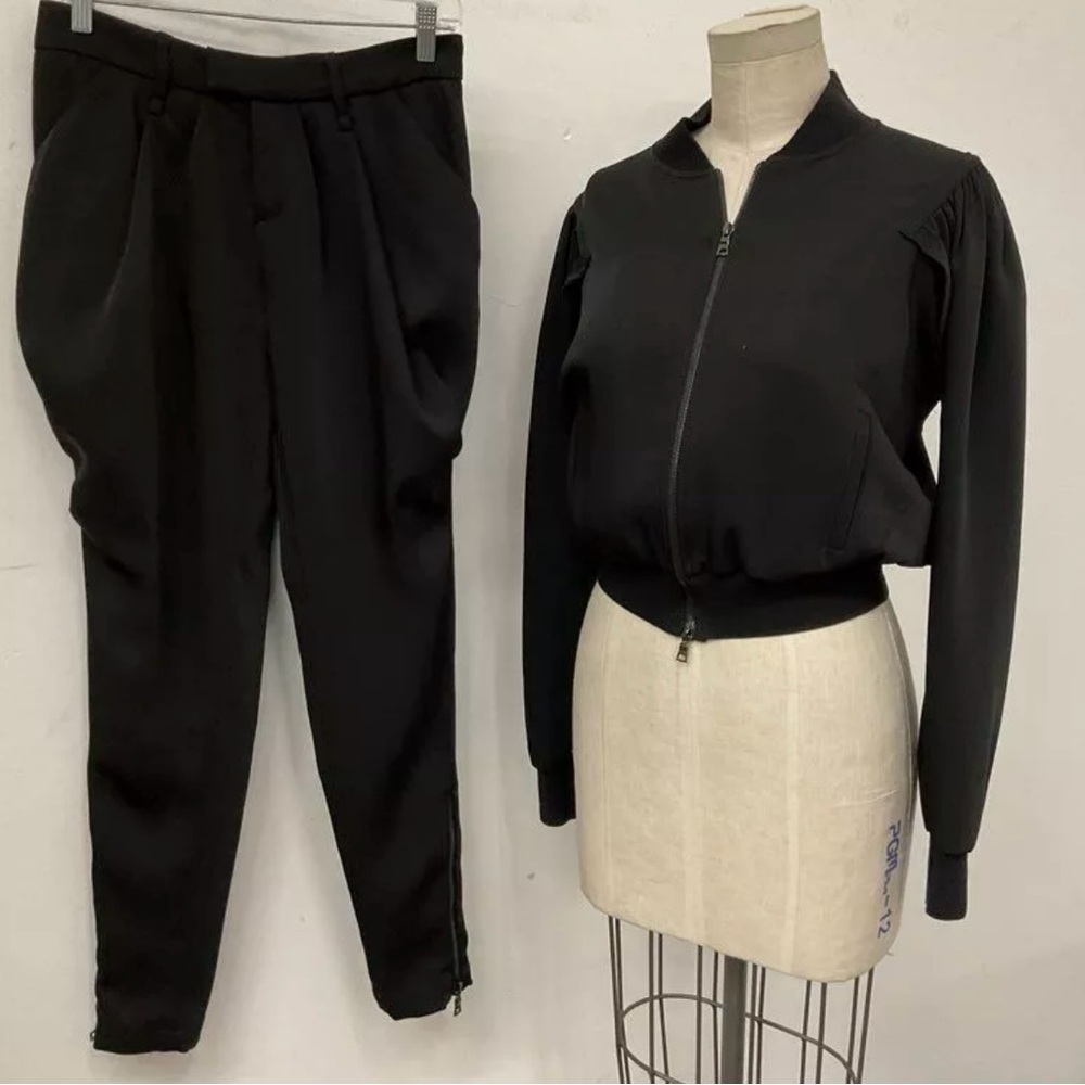 Calvin Rucker Women's Black Pants & Jacket Set retail $675